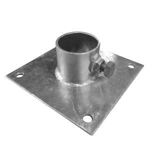 Heavy Duty Base Plate Durable and Robust 6 X 6 Inch Square Stationary Dock Galvanized Steel Flange Base