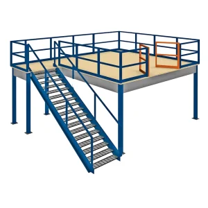 Heavy-Duty Cold-Rolled Steel Mezzanine Platform Racking System for Attic Loft Storage, 500 kg/m² Load Capacity