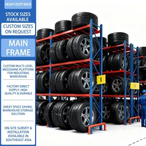 Heavy Duty Cold Rolled Steel Mezzanine Rack 1000kg 3000kg Loading Capacity Per Level System Custom Storage Corrosion Protection
