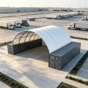 Heavy Duty Container Canopy Outdoor Metal Steel Frame Roof Shelter with PVC for Garages Shipping Container Tents