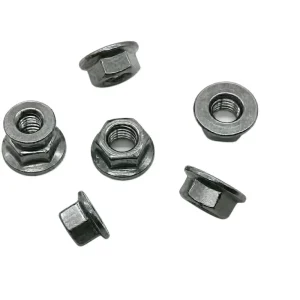 Heavy Duty Custom Steel Zinc Plated Hex Flange Nut Integrated Washer High Precision Tolerance OEM Machinery Fastening Assembly