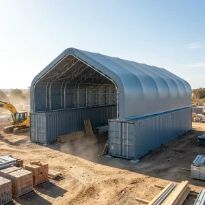 Heavy Duty Galvanized Clear Span Fire Retardant Relocatable A-Frame Container Shelter Construction Site Storage Car Parking Car