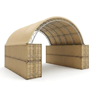 Heavy Duty Galvanized Clear Span Fire Retardant Relocatable Arch Container Shelter for Mining Site Equipment Storage