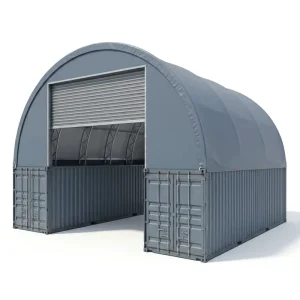 Heavy Duty Galvanized Clear Span Fire Retardant Relocatable Arch Container Shelter for Port Logistics Cargo Storage