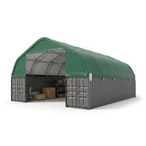 Heavy Duty Galvanized Metal Clear Span Fire Retardant Relocatable A Frame Container Shelter for Port Logistics Cargo Storage Car