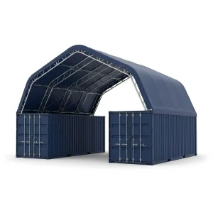 Heavy Duty Galvanized Steel 850g PVC Flame Retardant Wind Rated A Frame Container Shelter for Warehouse