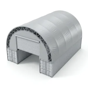 Heavy Duty Galvanized Steel 850g PVC Wind Rated Arch Container Shelter for Warehouse and Port Logistics Cargo Storage