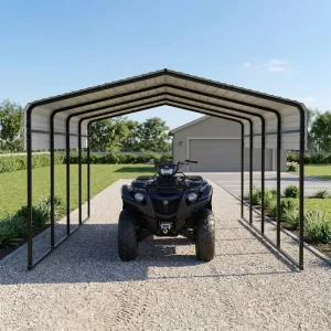 Heavy Duty Galvanized Steel Carport Metal Garage Peak Roof Outdoor Vehicle Shelter Portable Canopy OEM Factory