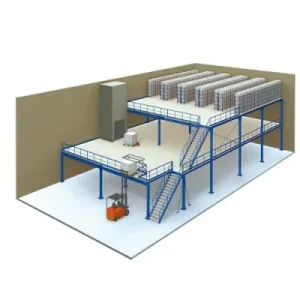 Heavy Duty H-Beam Steel Grating Warehouse Mezzanine Expansion System Anti-collision Guard Customizable