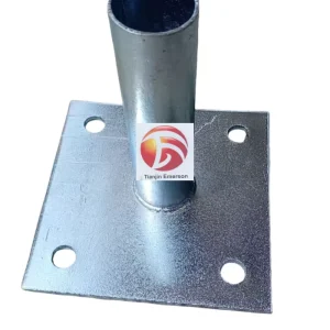 Heavy Duty HDG Custom Galvanized Powder Coated Steel Base Plate Four Holes 4×4 6×6 Carbon Stainless Square Steel Base Post