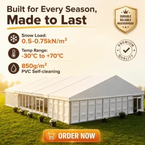 Heavy Duty Hard Wall Tent Fireproof Waterproof Insulated All Season for Wedding Party Ceremony Events Customizable