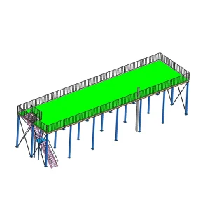 Heavy Duty Industrial Steel Mezzanine Platform Rack with Powder Coated Finish Adjustable Design for Warehouse Storage