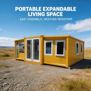 Heavy Duty Laser Cut Steel Frame Prefabricated House with Anti Corrosion Baked Paint for Sandstorm Desert Living