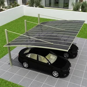 Heavy Duty Luxury Modern Outdoor Aluminum Carport Arch Roof Powder Coated Durable 3 car Parking Customizable Car Parking Shed