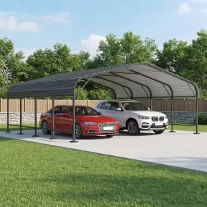 Heavy Duty Metal Carport Galvanized Steel Peak Roof Outdoor Portable Garage Canopy Car Shelter Factory Direct Sale