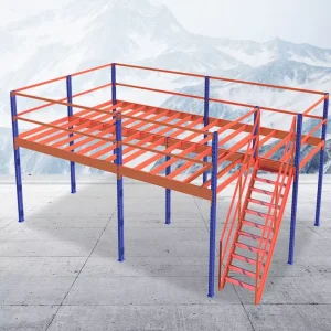 Heavy Duty Metal Mezzanine Rack Corrosion Protection Anti Rust Powder Coated Finish Customizable Size Warehouse Storage
