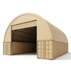Heavy Duty No Foundation Relocatable Wind Snow Rated Double Truss Container Shelter Workshop Warehouse Yard Freight Storage