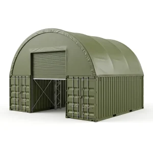 Heavy Duty No Foundation Relocatable Wind and Snow Rated Double Truss Container Shelter for Mining Site Equipment Storage