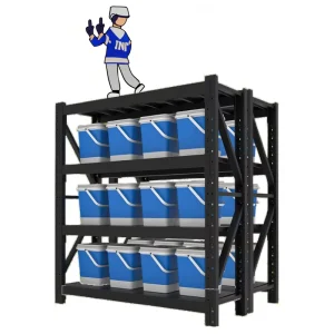 Heavy Duty Powder Coated Metal Warehouse Storage Rack Shelf 300kg 500kg Capacity Steel and Iron Material for Garages