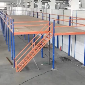 Heavy Duty Powder Coated Steel 2 Tier Mezzanine Floor Racking with Corrosion Protection for Industrial Warehouse
