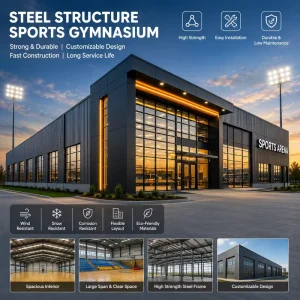 Heavy-Duty Prefabricated Steel Basketball Sports Hall Building Extra Large Clear Span Insulated Roof