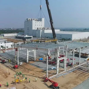 Heavy Duty Prefabricated Steel Structure Space Frame Workshop Roof Truss System Welding Bending Cutting Q235/Q345B Grade