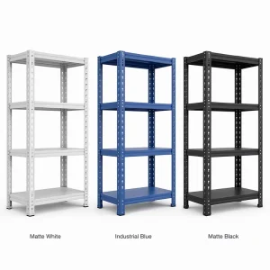 Heavy Duty Solid Plate Steel Shelving 300kg Load 4 Tier Boltless Storage Rack Solid Shelf Deck Easy Tool Free Setup