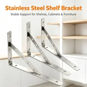 Heavy Duty Stainless Steel Wall Mounted Shelf Bracket Triangle Design for Bench Table Wall Shelf Connectors & Supports