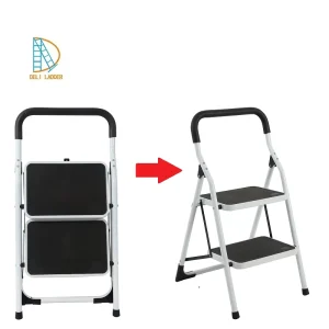 Heavy-Duty Steel Folding Step Ladder with Anti-Slip Mat