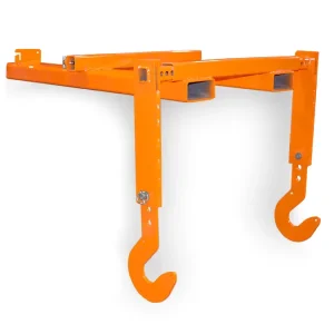 Heavy Duty Steel Forklift Reel Lifter Attachment Double Hook Cable Spool Carrier Hub Powder Coated Electrical