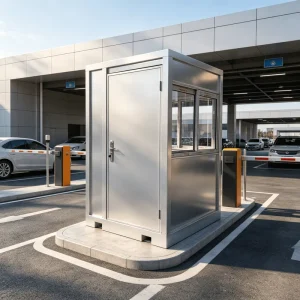 Heavy Duty Steel Guard Booth Galvanized Steel Security Booth Outdoor Guard House Thick Door