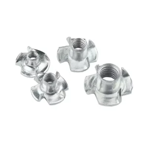 Heavy Duty Steel Insert Nut with Self Locking Claws Flush Mount T Nut for Flat Pack Furniture and DIY Projects