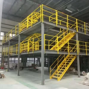 Heavy Duty Steel Mezzanine Floor Pallet Rack System with Solid Steel Floor and Corrosion Protection