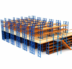 Heavy-Duty Steel Mezzanine Floor System, 500 kg/sqm Load Capacity, Powder-Coated, Customized Design