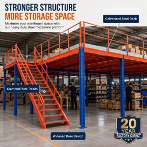 Heavy Duty Steel Mezzanine Platform Racking System Triangular Beam Structure Warranty ISO9001 Certified