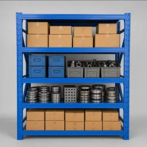 Heavy Duty Steel Shelving Rack 500kg Per Shelf 4 Tier Solid Steel Industrial Storage Cold Rolled Steel Frame Blue