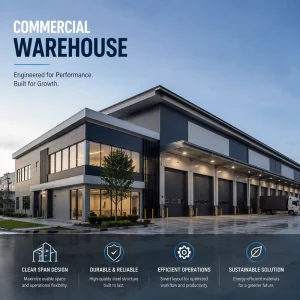 Heavy Duty Steel Structure Warehouse High Crane Capacity Prefab Metal Machinery Storage Building