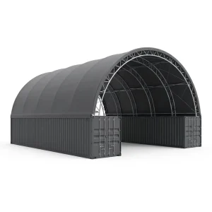 Heavy-Duty Steel Waterproof 750g PVC Hot-Dip Galvanized Hoop Container Canopy for Construction Site Material Storage