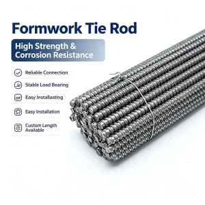 Heavy Duty Trapezoidal Thread Formwork Tie Rod M12/M14/M16 Q235 Steel Through Wall Tie Rod for Concrete Formwork Construction