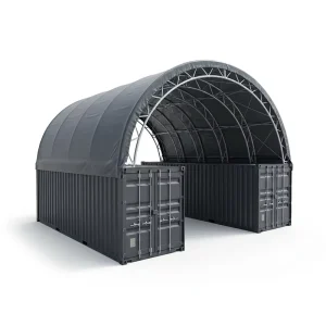 Heavy Duty Waterproof 750g PVC Hot dip Galvanized Hoop Container Canopy for Industrial Workshop Storage