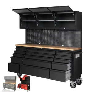 Heavy Duty Workshop 430 Stainless Steel Tool Cabinet Chest Garage Anti Deformation Fireproof Workbench with Storage Drawer