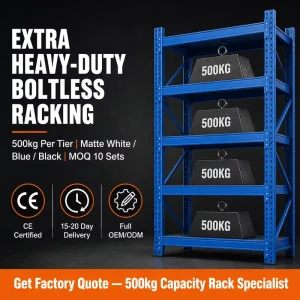 Heavy Duty Workshop Rack 4 Layer 800kg Capacity Steel Shelving Unit for Production Line