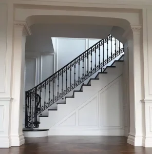 Heavy Duty Wrought Iron Railing Galvanized Steel for Staircase Customized Railing for Villa