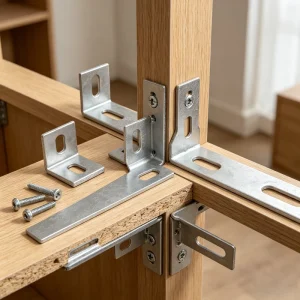 Heavy Duty Zinc Plated Steel L Shaped Angle Brackets 90 Degree Right Angle Corner Braces for Furniture Frame and Construction