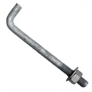 Heavy Industry Use J Type Anchor Bolt Galvanized Stainless Steel Foundation Bolts Anchor Hook Bolt Nuts Washer 10mm
