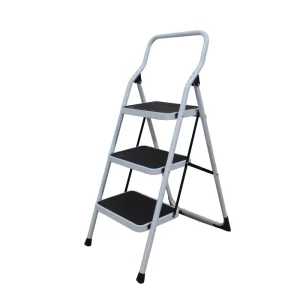 Heavy Load 3 Step Iron Ladder Foldable Household Safety Ladder for Daily Use