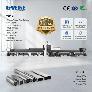 Heavy Load Metal Steel Fiber Laser Tube Cutting Machine Three Chuck for Auto Loading Metal Tube Cutting