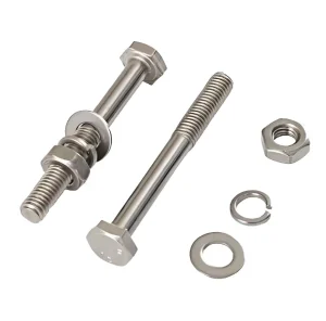 Hex Head Bolt, Nut and Washer Assortment DIN 933 304 Stainless Steel Full-Thread Hex Screws Hardware Kit
