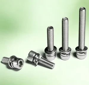 Hex Socket Cap Head Pre-Assembled Bolts 304 Stainless Steel Combination Screws with Flat and Spring Washer for DIY Projects