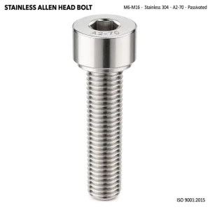 Hex Socket Cap Screws Hex Socket Drive M6 M8 M10 M12 M16 SS304 A2-70 Factory Direct CE RoHS ISO9001 High Quality